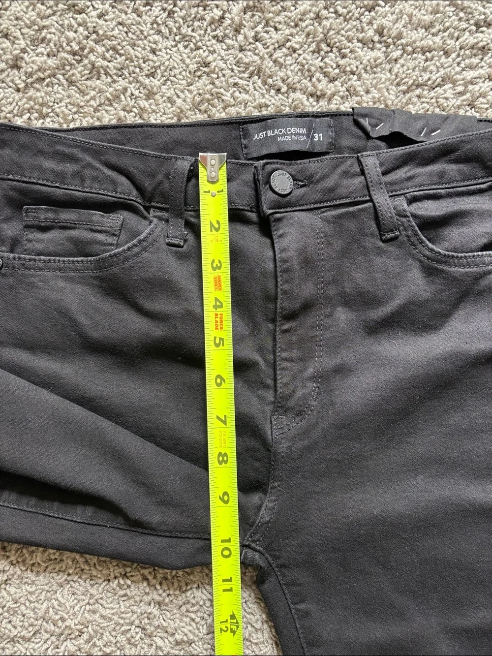Just Black Women's Black High-Rise Jeans with Distressed Hem